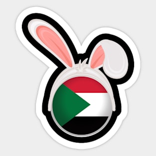 happy easter Sudan bunny ears flag cute designs Sticker